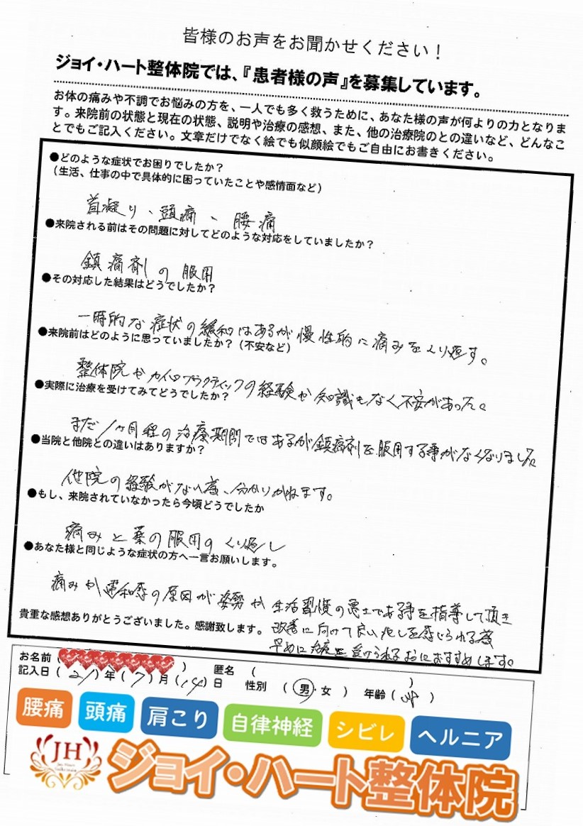 首こり 頭痛 腰痛 首こり 頭痛 腰痛